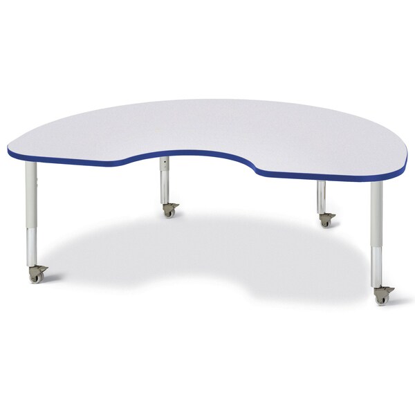 Berries Kidney Activity Table, 48 in. x 72 in., Mobile, Freckled Gray/Blue/Gray